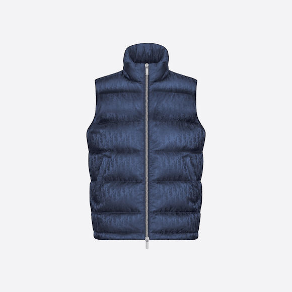 Oblique Sleeveless Down Jacket