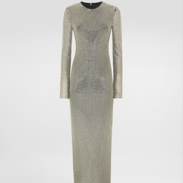 Long crystal mesh dress