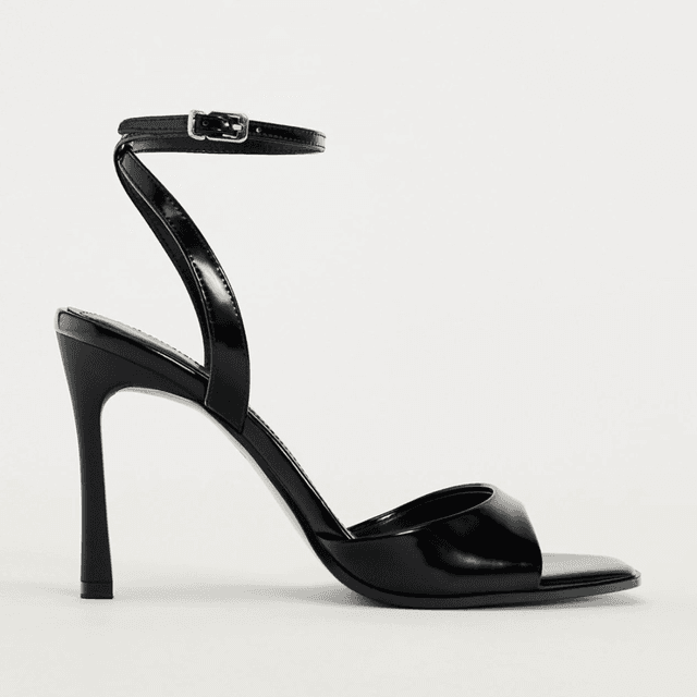 PATENT-FINISH HIGH-HEEL SANDALS