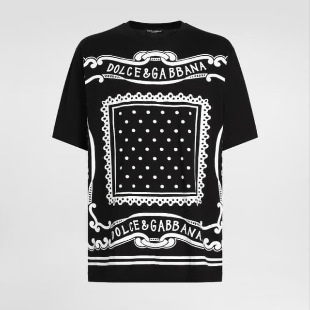 Cotton T-shirt with bandanna print